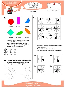 ilkokul 1. Sınıf Bilsem Zeka Testi 